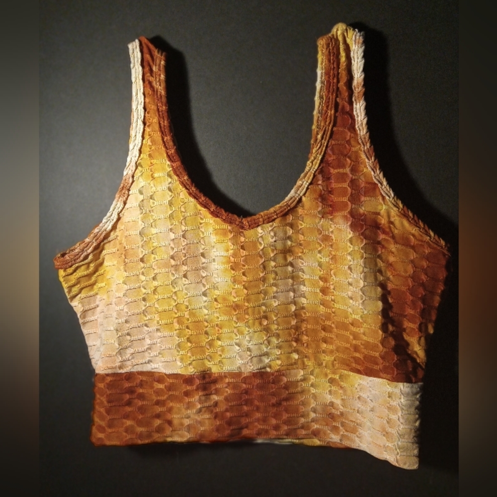 Copper V Neck Crop Top